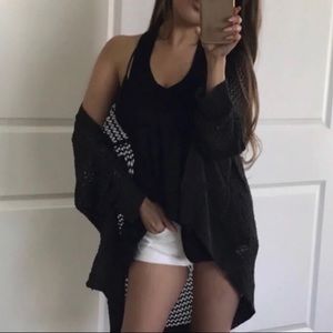 Lightweight knitted cardigan black